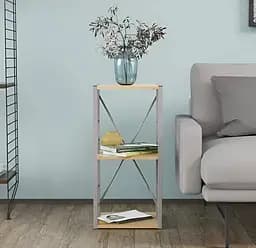 Етажерка 3/34 Ferrum-decor Серії Коннект 73x34x28 сірий ДСП Дуб Артізан 16мм (FRD-104303)