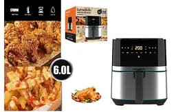 Аерофритюрниця LumaBella LB-60029 з регулюванням температури та антипригарною чашею 6 л 1700 Вт Чорний - мініатюра 2