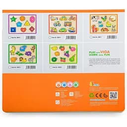 Дерев'яна рамка-вкладиш Viga Toys Домашні тварини 8 елементів (50017) - мініатюра 4