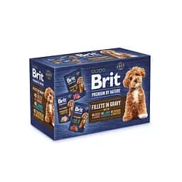 Вологий корм Brit Premium Fillets in Gravy Multipack для собак малих порід, філе в соусі, мультипак, 12 шт. по 85 г