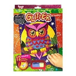 Розмальовка глітерними блискітками за номерами Сова РГН-02-03 міні 20,5х26 см