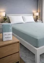 Простыня 180х200+30 см оливковая