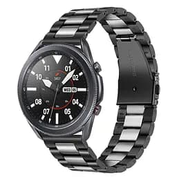 Ремінець для Samsung Galaxy Watch 3 45mm - чорно-срібний ширина кріплення 22мм нержавіюча сталь Stainless Premium (WB006METALBLACKSILVER345) - мініатюра 2