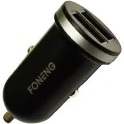 Автомобільний адаптер Foneng Mini 2xUSB + кабель Type-C Black