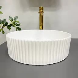 Умивальник VBI Brindisi M white накладний VBI-014102, Білий - мініатюра 2