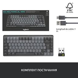 Клавіатура бездротова механічна Logitech MX Mechanical Mini Minimalist Graphite (920-010780) - мініатюра 5