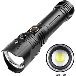 Ліхтар Qimai XHP160 з акумулятором та перехідником під 3хААА 