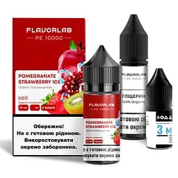 Набор компонентов для самозамеса солевой Flavorlab PE 10000 30мл (Pomegranate Strawberry Ice, гранат клубника лёд 0-65 мг)