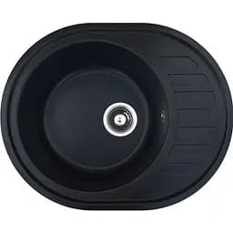 Гранітна кухонна мийка Romzha Elegancia 62 Antracit (902) з крилом