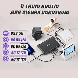 Безперебійник для роутера 12V 2A Mini UPS 12V 27000 mAh Міні УПС DC UPS ДБЖ - мініатюра 5