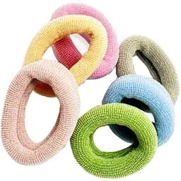 Набір резинок для волосся La-beauty "Люрекс" 0307-973-1, 6 штук, різнокольорові