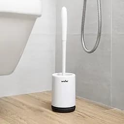Йоржик для унітазу МВМ My Home підлоговий BP-13, білий з чорним (BP-13 WHITE/BLACK) - мініатюра 5