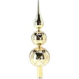 Верхівка на ялинку Chomik скляна декорована золотиста 30 см (BOZ4426)