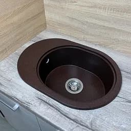 Кухонна мийка Adamant Ovale 610x420x180 mokko 647223, Коричневий - мініатюра 3