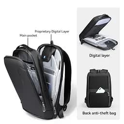 Рюкзак для ноутбука 17.3" Mark Ryden MR9008SJ з жорстким корпусом EVA та USB-портом (Чорний) - мініатюра 3