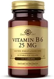 Вітаміни та мінерали Solgar Vitamin B6 25 mg, 100 таблеток