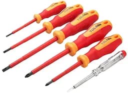 Отвертки VDE диэлектрические, PH, PZ, CrV, набор 6шт Tolsen hoz0014130