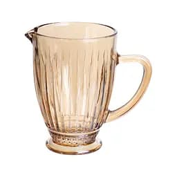 Кувшин для напитков 1.2 л фигурный прозрачный ребристый из толстого стекла янтарный HP-19-243