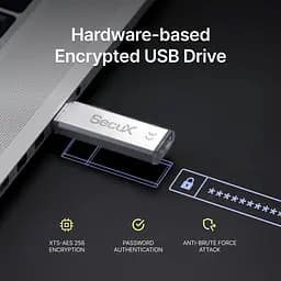 Флеш накопичувач SecuX Forte USB 64GB з шифруванням 1 шт (B0D6RG13DC) - мініатюра 5
