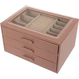 Органайзер для прикрас Elen Dekor 25х18х14.3 см рожевий (819-030)