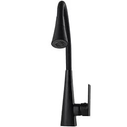 Змішувач для кухні Globus Lux NIAGARA GLN-0203SM-BB однорукий чорний матовий з поворотним виливом 360° для встановлення на одне отвір - мініатюра 5