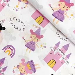 Дитяча постільна білизна в ліжечко FAIRIES CS4, фіолетовий (FairiesRainbowPalace_48PlumLight_140) - мініатюра 9