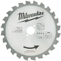 Диск пиляльний по дереву для торцювальних пил MILWAUKEE, діаметр 216х30х2,8мм, 24 зуб.