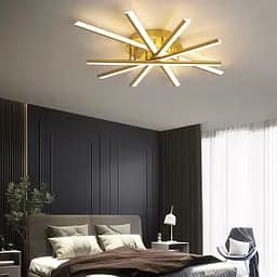 Стельова золота люстра на 5 ярусів світлових палок 60х30 см | Арт. F 607-600 GD | Line F