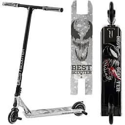 Самокат трюковый Best Scooter с пегами 79х13х57 см Черно-серый 000254861