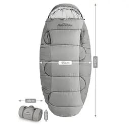 Спальник Naturehike PS200 (NH20MSD03) +9°С - правий - сірий - мініатюра 3