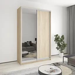 Шкаф-купе двухдверный MebelStar Стандарт AL ДСП/Зеркало 150x60x240 см Дуб сонома (MBS-3749)