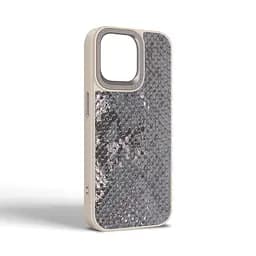 Кожаный чехол для Apple iPhone 14 Pro Max, Harder Snake Pattern, серый, термополиуретан ТПУ + экокожа с текстурой змеиной кожи, панель, защита корпуса, противоударный, микрофибра, рамка вокруг камеры, защита всего корпуса, (ARM76816) - мініатюра 2