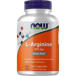 Аминокислота Now L-Arginine 500 мг 250 капсул