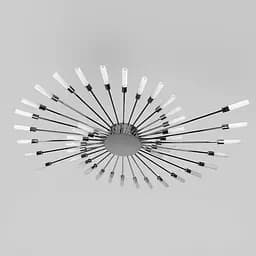 Стельова хромована люстра у формі сонячного спалаху на 42 плафони G4 135х120 см Line F Арт. 1279 42 CH