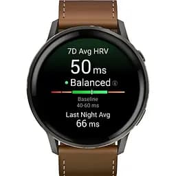 Смарт-годинник Garmin Venu 4 45mm Slate with Brown Leather Band (010-03014-03) [153838] - мініатюра 2