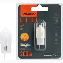 Лампа світлодіодна Videx G4e 2W G4 4100K (VL-G4e-02224)