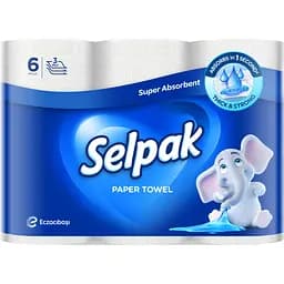 Кухонні рушники Selpak тришарові 6 рулонов