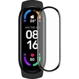 Защитное стекло для фитнеса браслета Xiaomi Mi Band 5/6 Full Cover черный