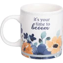 Чашка керамічна Liling Rongxiang Ceramic 400 мл із квітковим принтом біла RX-N240139W