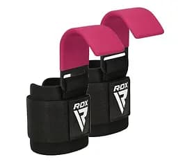 Крюки для тяги на запястье RDX W5 Gym Hook Strap Pink Plus (WAN-W5P+)