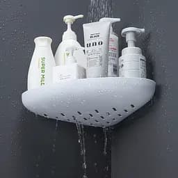 Полиця кутова МВМ My Home BP-26 клейка біла з сірим (BP-26 WHITE/GRAY) - мініатюра 5