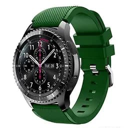 Силіконовий ремінець Watchbands для Samsung Galaxy Watch 46mm Silver Samsung Gear S3 - темно-зелений (WB001DARKGREEN46) - мініатюра 2