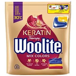 Средство для стирки Woolite для цветных тканей с кератином 33 капсулы
