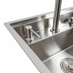 Кухонна мийка CM 47x38 прихована нержавійка Platinum Handmade + змішувач, Нержавіюча сталь - мініатюра 5
