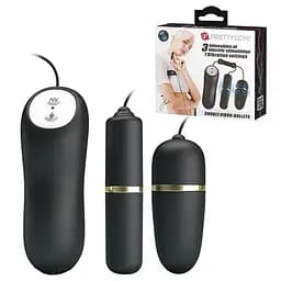 Віброяйце з вібропулею Pretty Love Electric Stimulation Double Vibro-Bullets Black