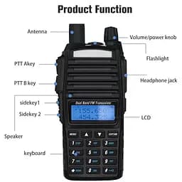 Портативна тактична рація Baofeng UV-82 5W дводіапазонна з гарнітурою VHF136-174/UHF400-520 МГц (18836) - мініатюра 5
