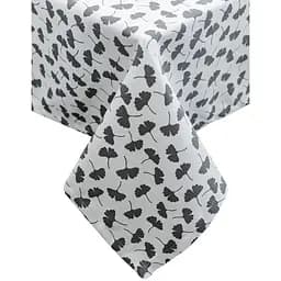 Скатертина Прованс Macao Гінкго 133х133 см біла з сірим  (29486)