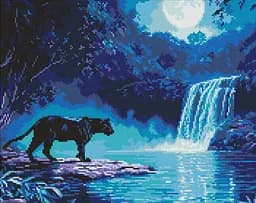 Набор с алмазной мозаикой на подрамнике Ночной хищник Ideyka AMO8184, 40x50 см