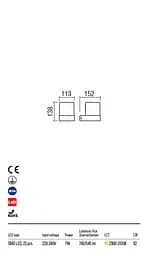 Бра вуличне CUBE AP LED SMD 7W IP54 DG 3000K (5.1.2) Redo 9559 - мініатюра 3