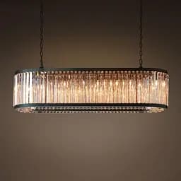 Люстра чорна видовжена з графітовими пластинами 120х30 см | Арт. MJ 160L-1200 BK+GR | Line F